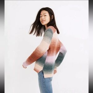 NWT Madewell Space-Dyed Button-Shoulder Pullover Sweater Size Small